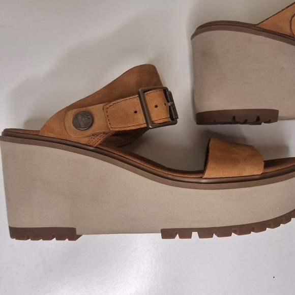 Timberland Koralyn 2 Band Wedge Rust Nubuck Sandals Size 9 - Picture 14 of 16